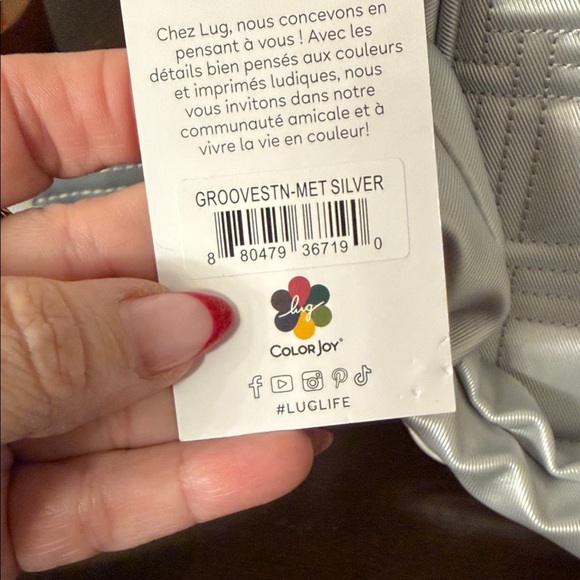 Lug Groove crossbody shoulder bag metallic silver NWT - Picture 2 of 12